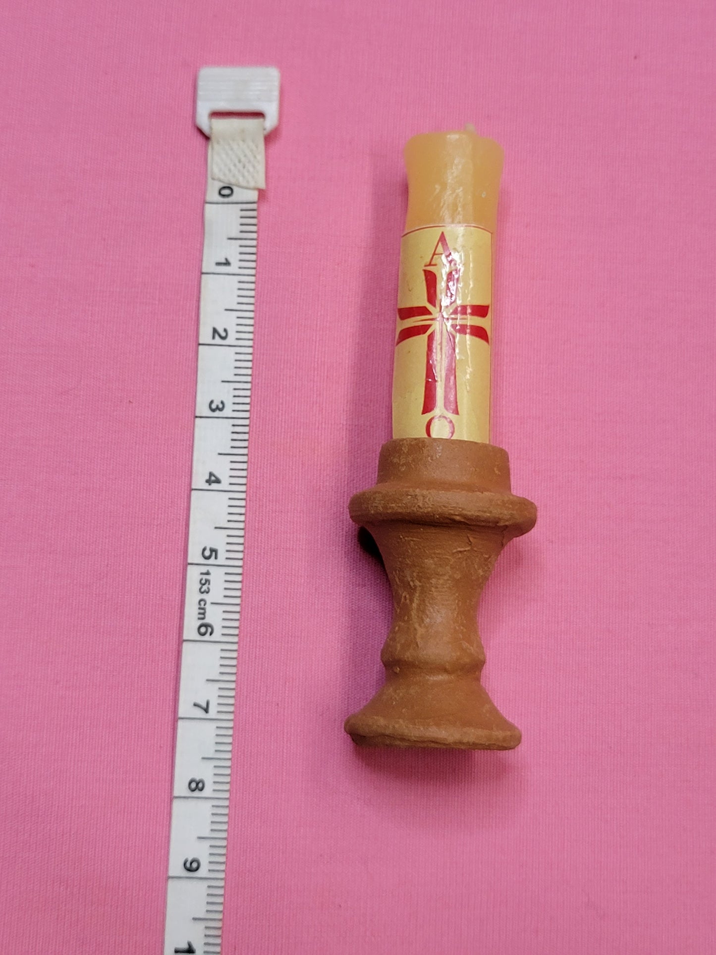 Cirio + Candelero de barro