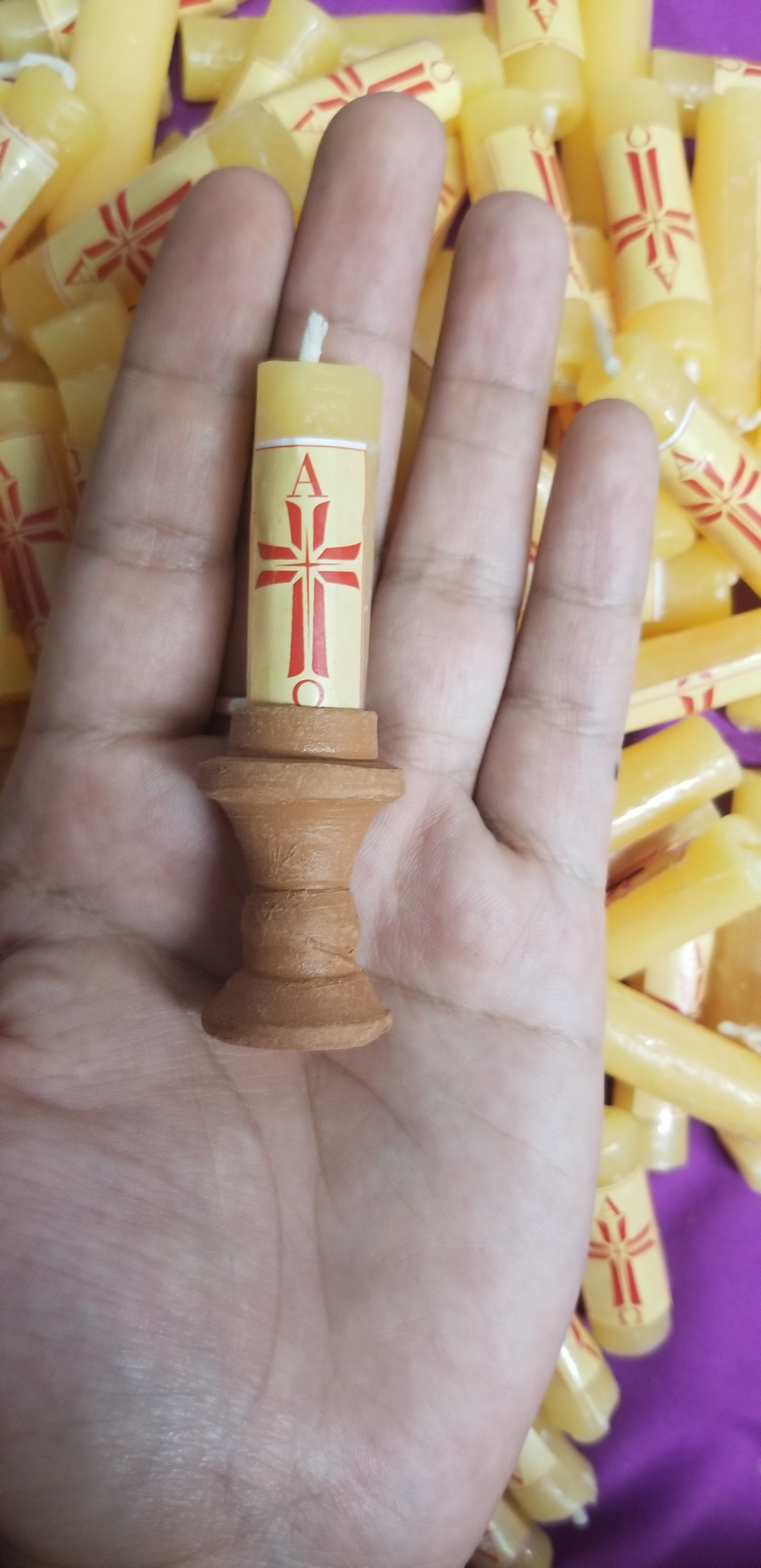 Cirio + Candelero de barro