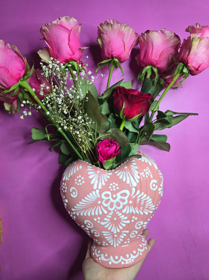 Florero corazon de talavera