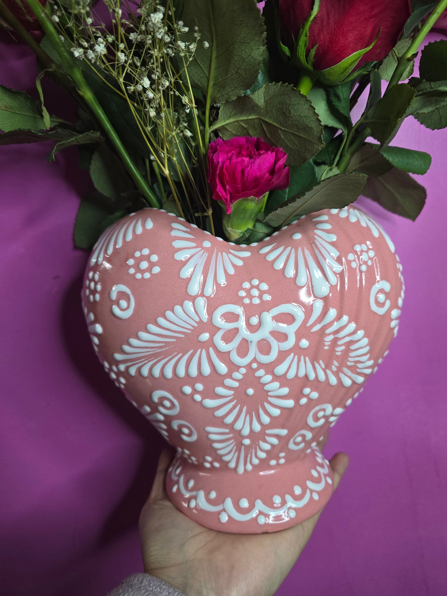 Florero corazon de talavera