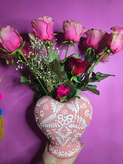 Florero corazon de talavera