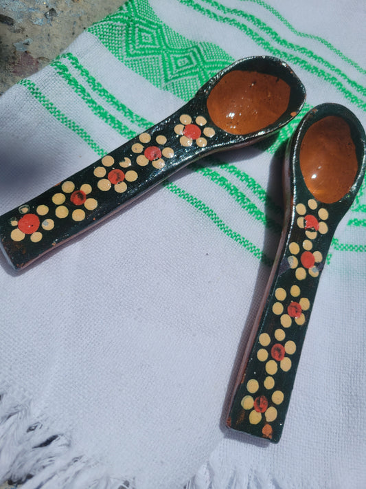 Cucharas Esmeraldas De Barro