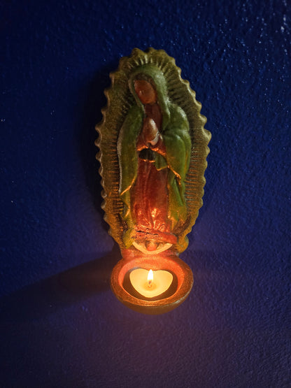 Virgencitas for candle holder